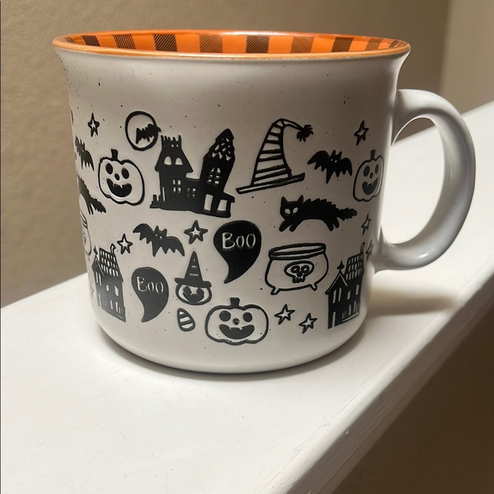 Halloween Themed White and Orange Mug